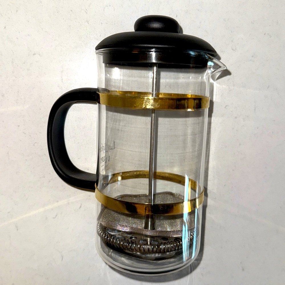 La Cafetime Gold and Black French Press Coffee Maker 8 cups